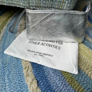 NWT Golden Goose Silver wristlet